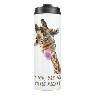 Funny Giraffe Tongue Out Catchy Thermal Tumbler