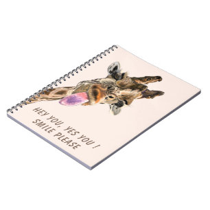Funny Giraffe Tongue Out Playful Notebook Smile