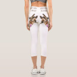 Funny Giraffe Tongue Out Playful Wink - Add Text Capri Leggings<br><div class="desc">Funny Giraffe Tongue Out and Playful Wink Cartoon Drawing Animal Smile Fun - Choose / Add Your Unique Text / Font / Colour - Make Your Unique Gift  - Resize and move or remove elements with customisation tool ! - Hey You! Smile Please - Drawing and Design by MIGNED</div>