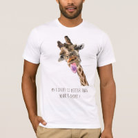 Funny Giraffe Tongue Out Playful Wink - Add Text