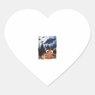 Funny Giraffe UFO Zoo Animal Weird Meme Graphic Heart Sticker