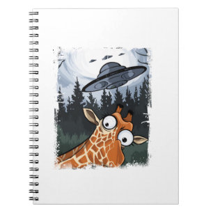 Funny Giraffe UFO Zoo Animal Weird Meme Graphic  _ Notebook