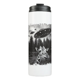 Funny Giraffe UFO Zoo Animal Weird Meme Graphic Thermal Tumbler