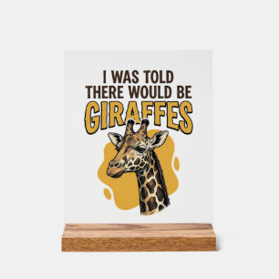 Funny Giraffe Vintage Engraving Shirt Design_1 Acrylic Sign