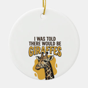 Funny Giraffe Vintage Engraving Shirt Design_1 Ceramic Ornament