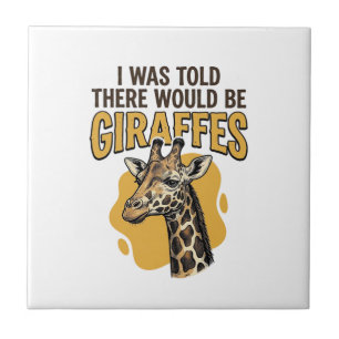 Funny Giraffe Vintage Engraving Shirt Design_1 Ceramic Tile