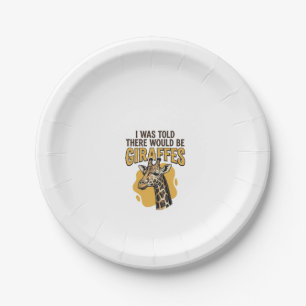 Funny Giraffe Vintage Engraving Shirt Design_1 Paper Plate
