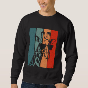 Funny Giraffe Vintage Sunglasses Cool Animal Lover Sweatshirt