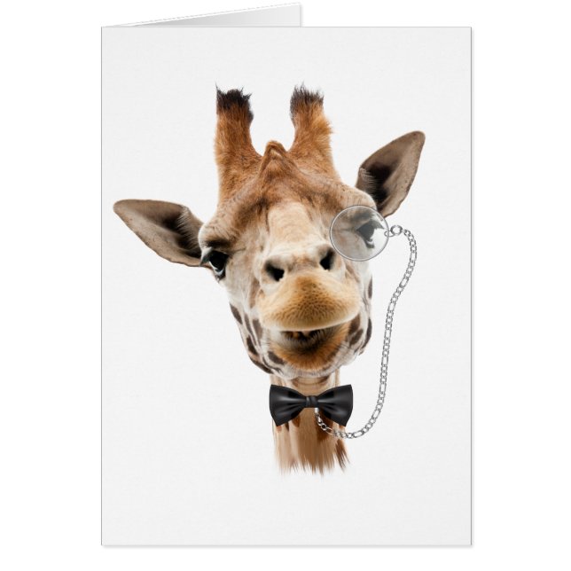 Funny Giraffe with Bowtie and Monocle (Front)