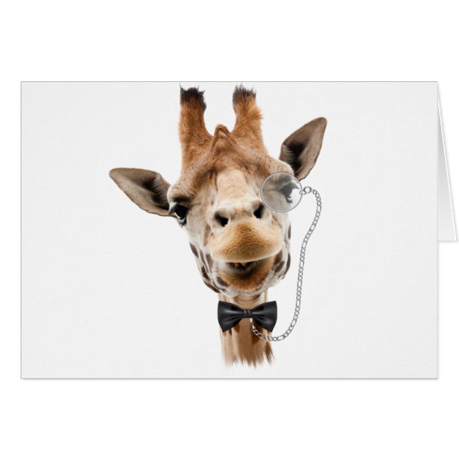 Funny Giraffe with Bowtie and Monocle (Front Horizontal)