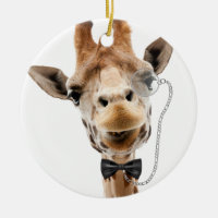Funny Giraffe with Bowtie and Monocle
