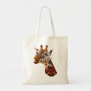 Funny Giraffe with Bowtie and Monocle Tote Bag