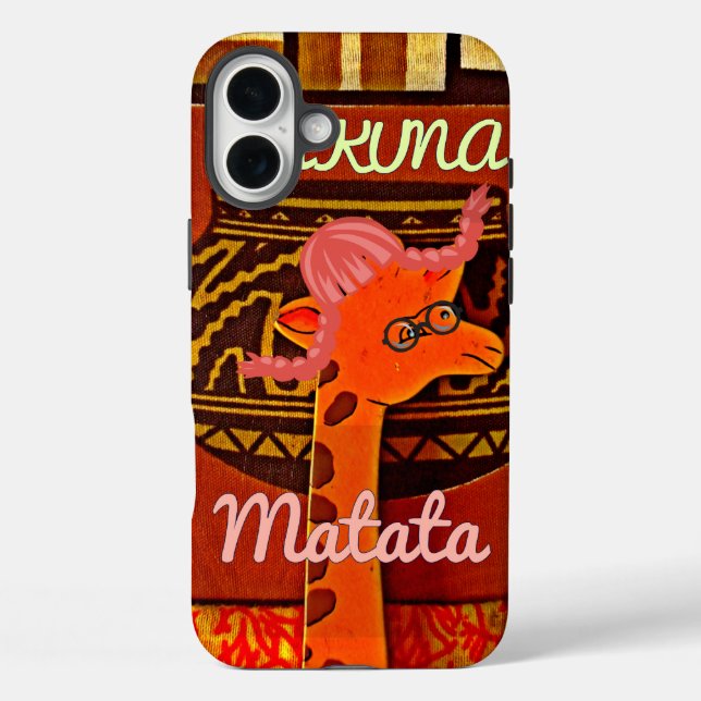 Funny Giraffe with cool text Hakuna Matata Case-Mate iPhone Case (Back)
