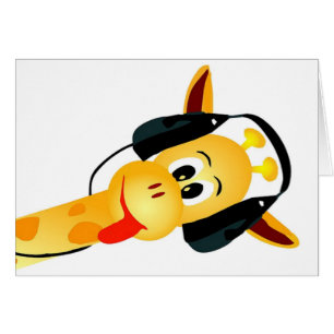 funny giraffe with headphones