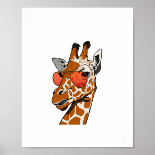 Funny Giraffe with Sunglasses Gift idea for Giraff Poster