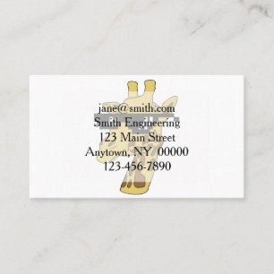Funny giraffe with sunglasses illustration business card