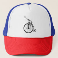 Funny giraffee riding a penny-farthing