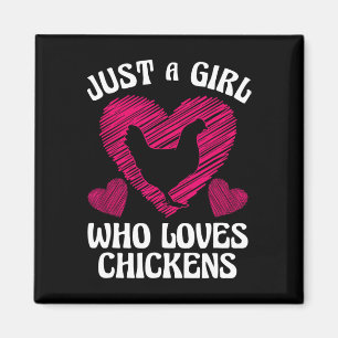 Funny Girl Chicken Design For Kids Women Mum Chick Magnet