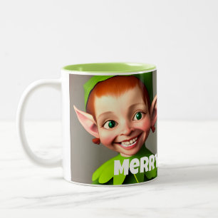 Funny Girl Elf Merry Christmas Mug