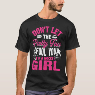 Funny Girl Hockey  For Women Kids Ice Hockey Playe T-Shirt