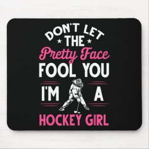 Funny Girl Hockey Gift For Women Kids Ice Hockey P Mouse Pad