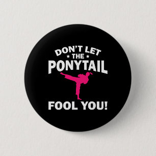 Funny Girl Karate Design Kids Women Kickboxing Bla 6 Cm Round Badge