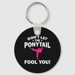Funny Girl Karate Design Kids Women Kickboxing Bla Key Ring