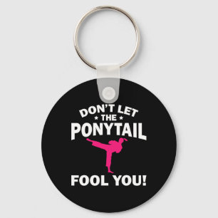 Funny Girl Karate Design Kids Women Kickboxing Bla Key Ring
