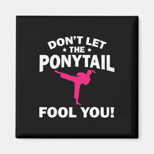 Funny Girl Karate Design Kids Women Kickboxing Bla Magnet