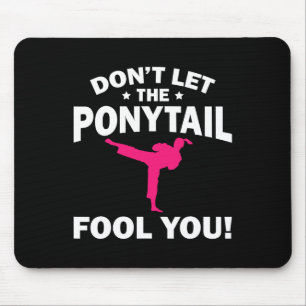 Funny Girl Karate Design Kids Women Kickboxing Bla Mouse Pad