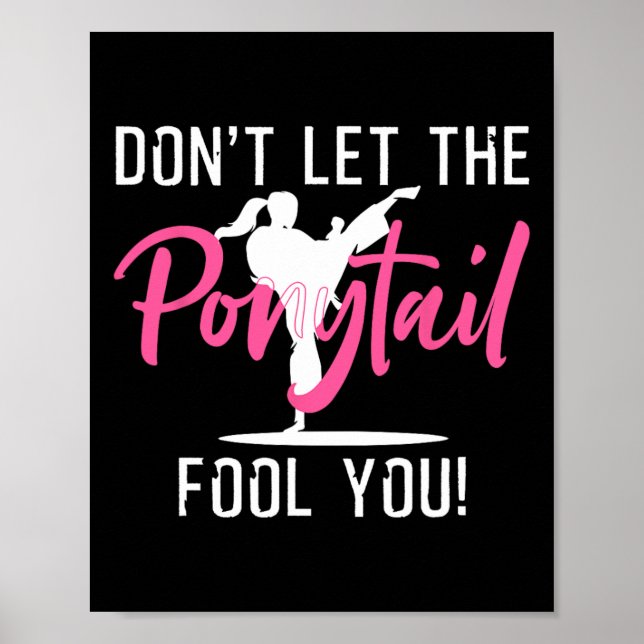 Funny Girl Karate Design Kids Women Kickboxing Bla Poster (Front)
