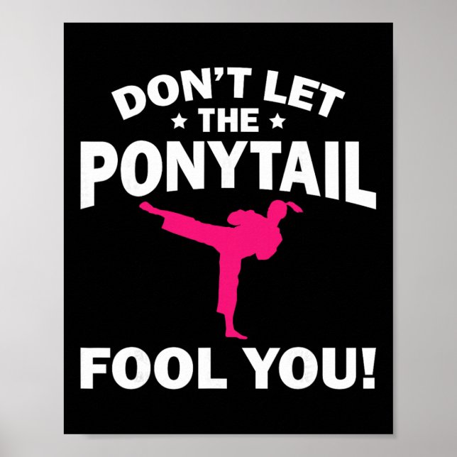 Funny Girl Karate Design Kids Women Kickboxing Bla Poster (Front)