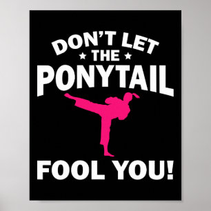 Funny Girl Karate Design Kids Women Kickboxing Bla Poster