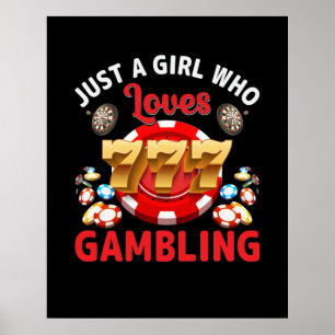Funny girl loves Gambling word art Casino Poster