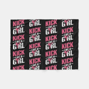 Funny Girl Martial Arts Girl Karate Girl Fleece Blanket