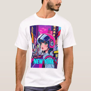 Funny Girl Vintage Post Card New York T-Shirt