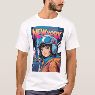 Funny Girl Vintage Post Card New York USA T-Shirt