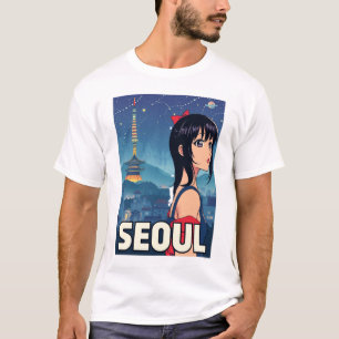 Funny Girl Vintage Post Card Seoul T-Shirt