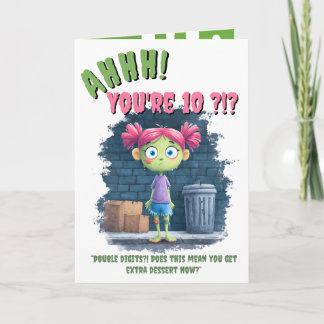 Funny Girl Zombie Birthday Card