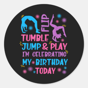 Funny Girls Gymnastics Birthday Themed Party Gift Classic Round Sticker
