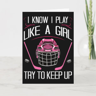 Funny Girls Hockey Designs For Women Field Hockey  Card
