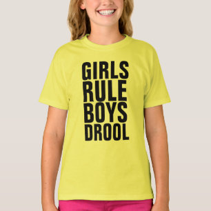 Funny GIRLS kids T-shirts, GIRLS RULE BOYS DROOL T-Shirt
