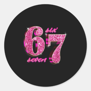 Funny Girls Nk Coquette 67 Six Seven Meme Brainrot Classic Round Sticker