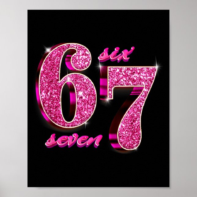 Funny Girls Nk Coquette 67 Six Seven Meme Brainrot Poster (Front)