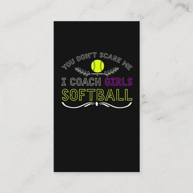 Funny Girls Softball Coach Business Card (Front)