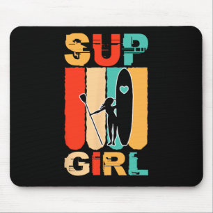 Funny Girls Sup Stand Up Paddling Surfer Surfing W Mouse Pad