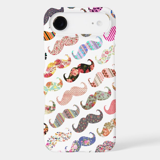 Funny Girly  Colourful Patterns Moustaches Barely There iPod Cover (Back)