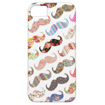 Funny Girly  Colourful Patterns Moustaches