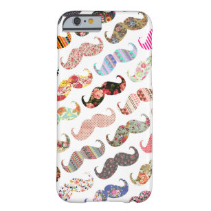 Funny Girly Colourful Patterns Moustaches Barely There iPhone 6 Case