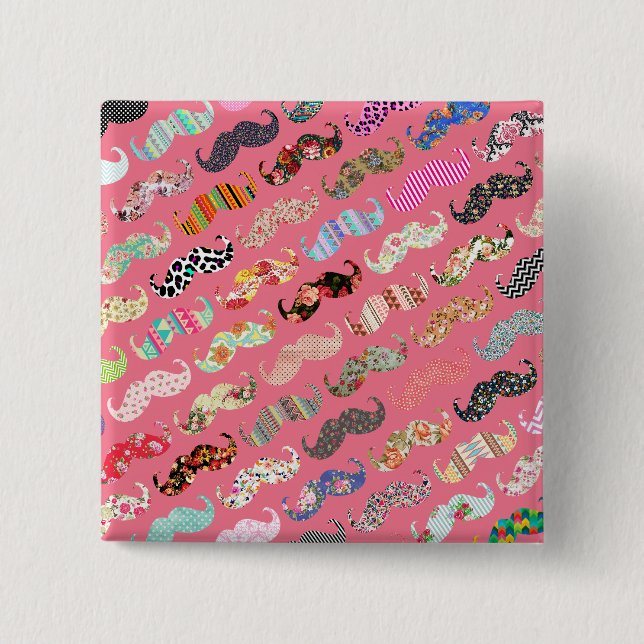 Funny Girly Colourful Pink Aztec Patterns 15 Cm Square Badge (Front)